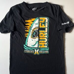 Hurley Black Tee with Shark and Logo